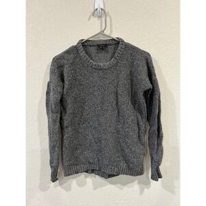 Theory Clancia Girella Knit Sweater Wool Silk Blend Textured Grey Size P TP